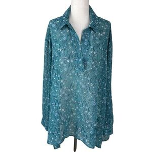 Cabi Sheer Floral Long Sleeve Top